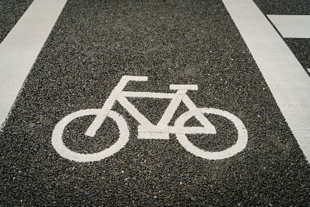 Lane for bicycle on the road