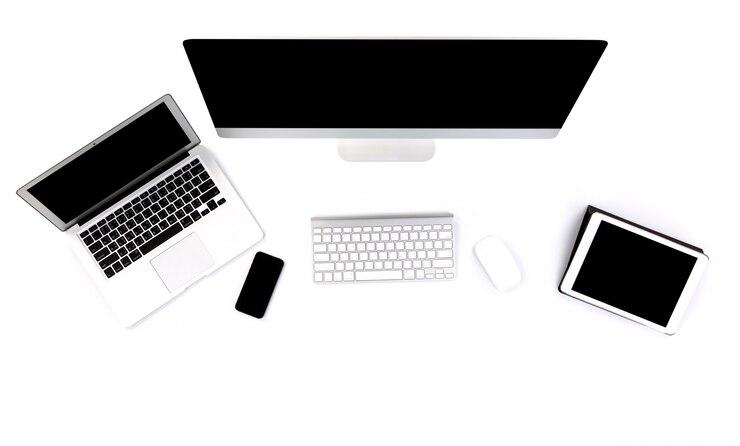 Free Photo laptop, computer and tablet on a white background