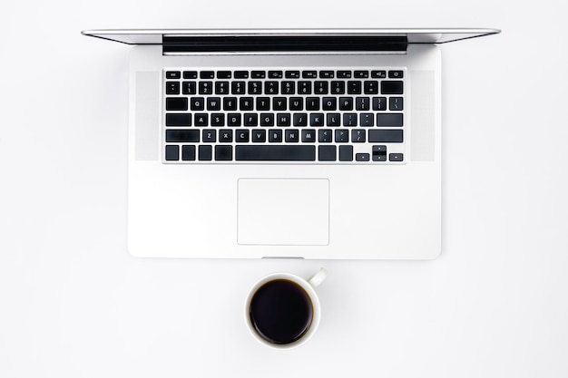 laptop-cup-black-coffee-white-background