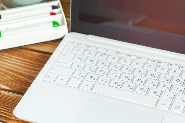 Laptop on the desk