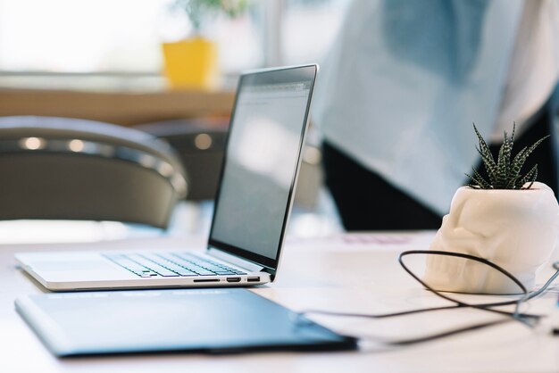 Laptop and graphics tablet on desk