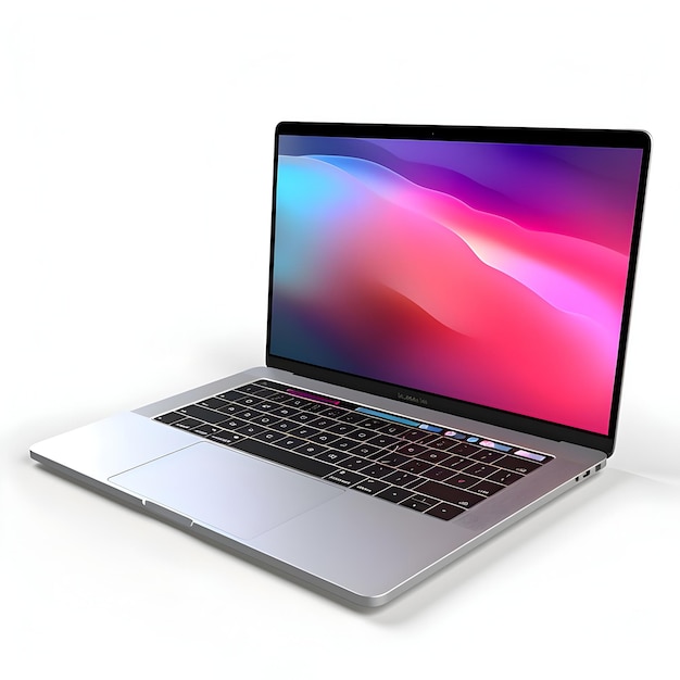 Бесплатное фото Ноутбук на белом фоне 3d-рендеринг компьютерное изображение