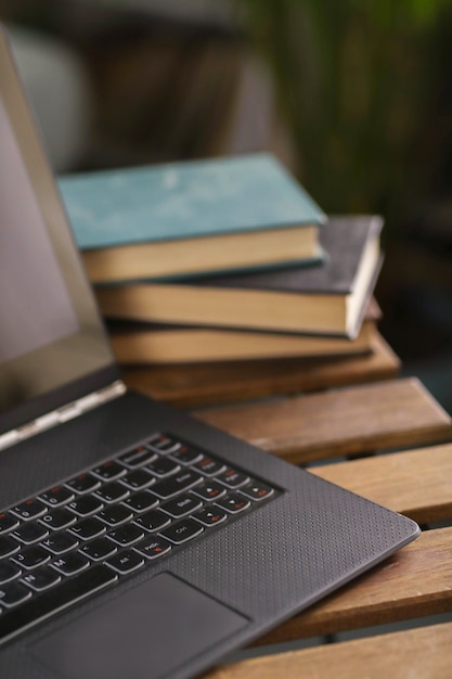 Free photo laptop on table