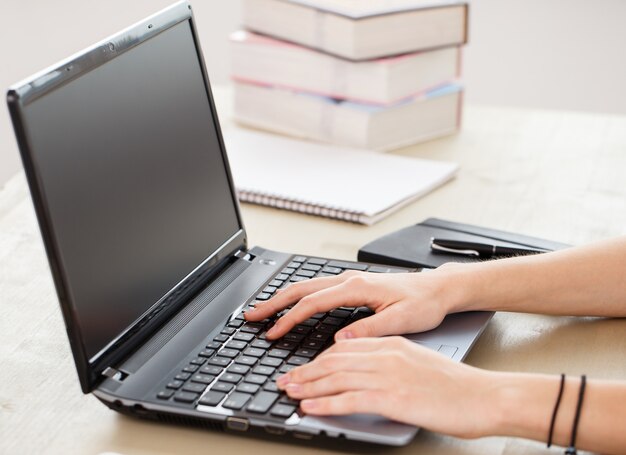 Laptop on the table