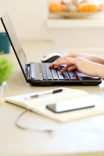 Laptop on the table