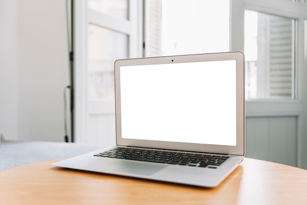 Laptop on table