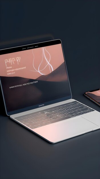 Foto gratuita laptop e tablet su sfondo nero rendering 3d