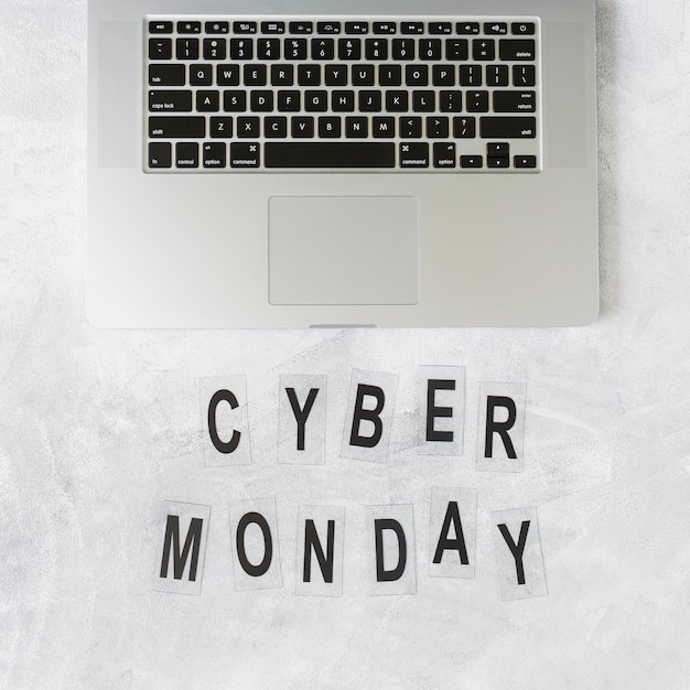 Laptop with Cyber Monday inscription