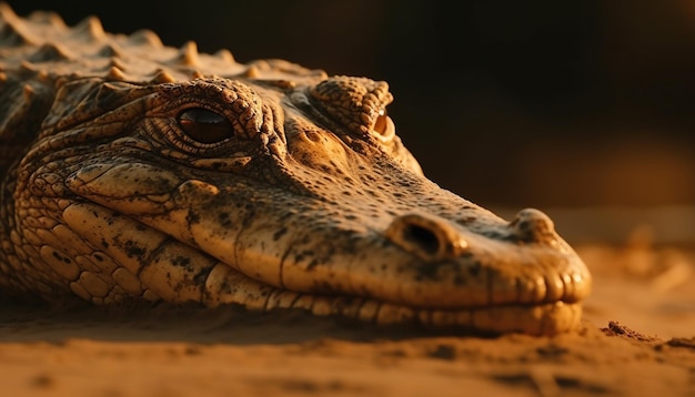 Foto gratuita grandi denti pericolosi di alligatore nella palude tropicale generati dall'intelligenza artificiale