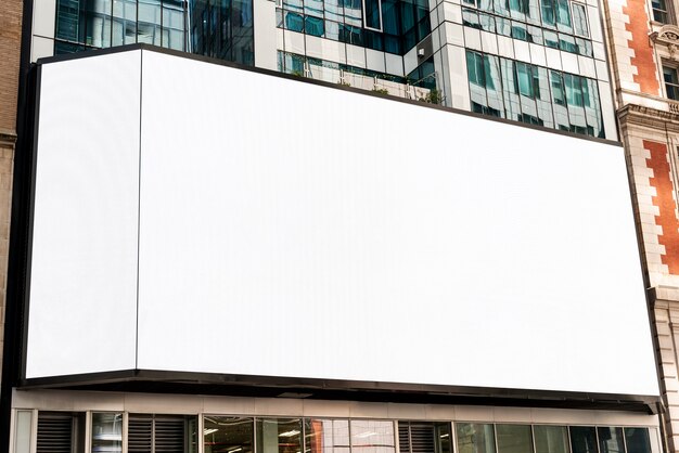 Large mock-up billboard on a city building