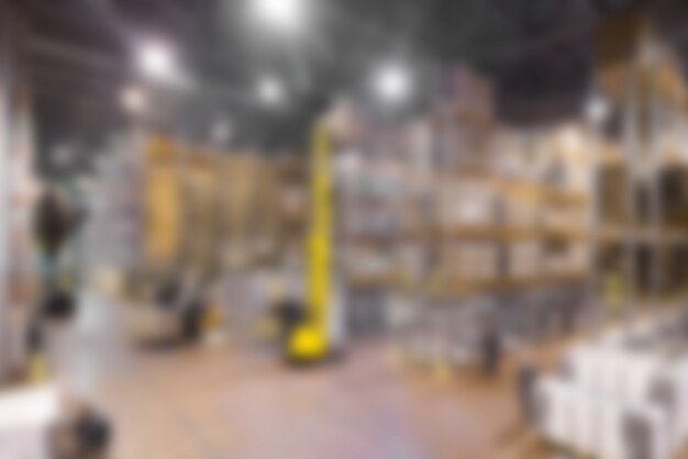 Free photo large modern warehouse theme blur background