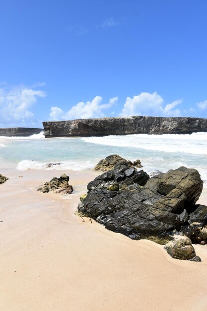 Large rock formation on the beach of Boca Keto.