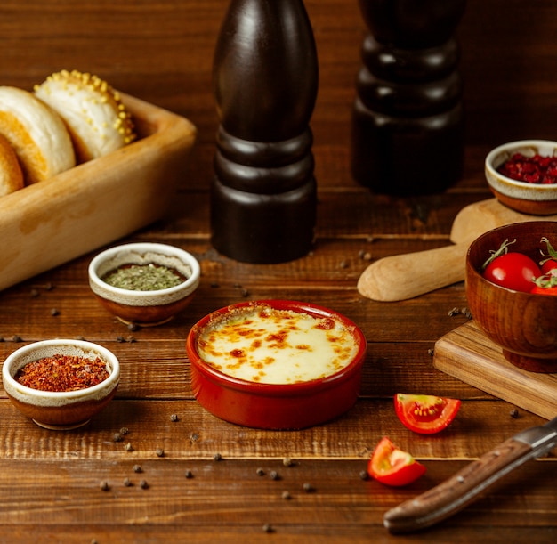 Lasagna with vegetables on the table