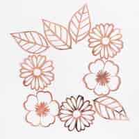 Free photo laser cutting flower and leaves on white background