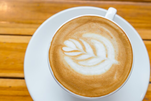 Latte Coffee art on the table