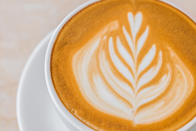 Latte Coffee art on the table