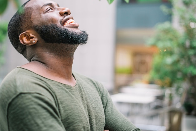 Laughing African-American man