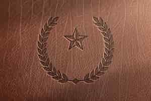 Free photo laurel logo on leather texture background