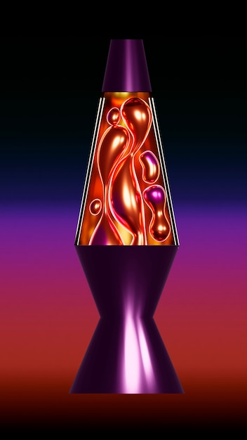 Free photo lava lamp with metallic reflective effect