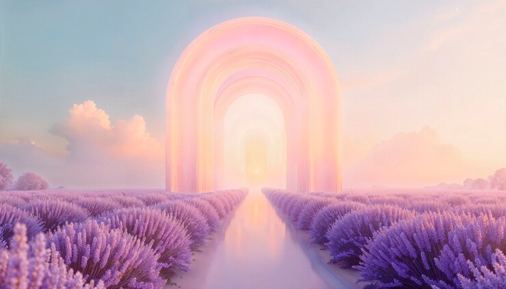 Free Photo lavender archway aesthetic