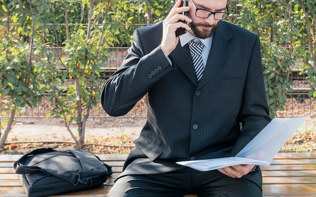 Lawyer checking document