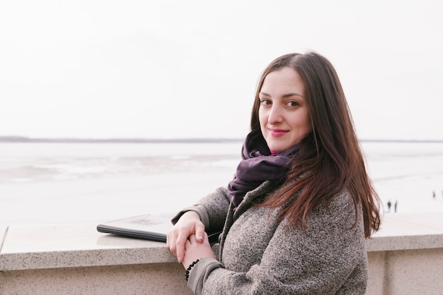 Lawyer in front of the sea