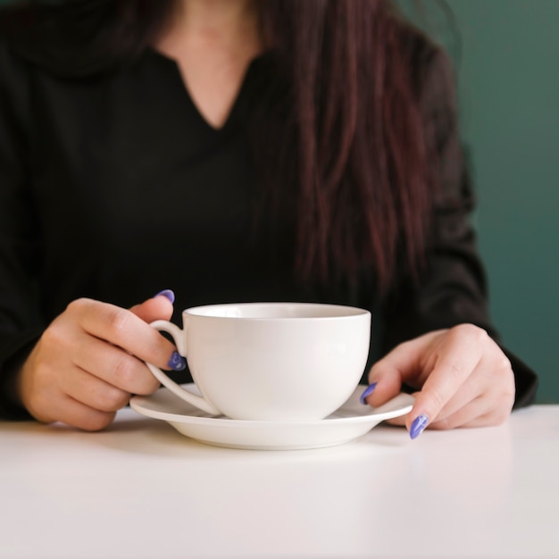 Lawyer having a coffee