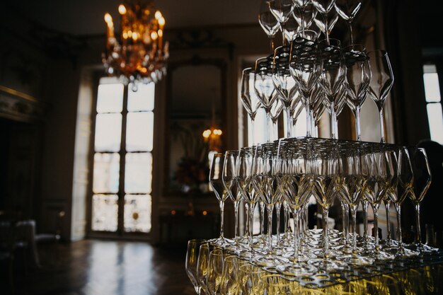 シャンパン付きレイヤードグラス