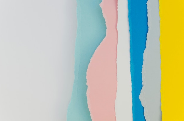 Layers of pastel colored papers