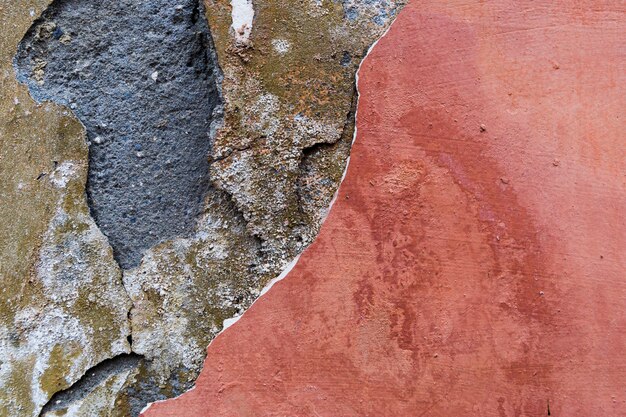 Layers in rough concrete wall surface