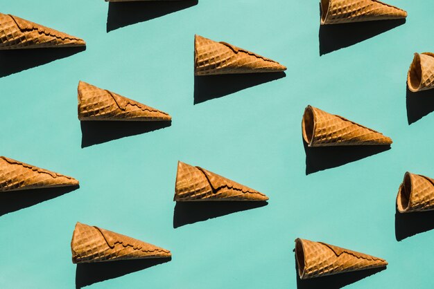 Layout of waffle cones with shades