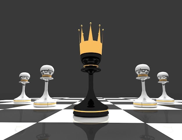 Leadership concept. chess pawn.
