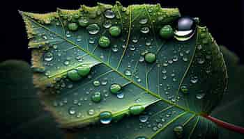 Foto gratuita leaf dew ha lasciato cadere macro beauty in nature generata dall'ia