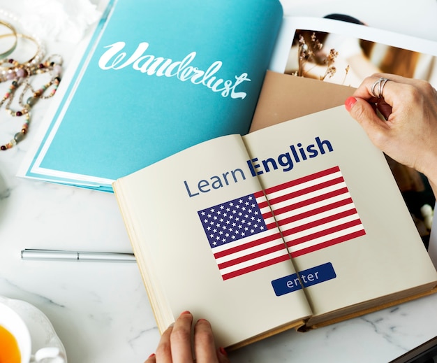 Free photo learn english language online education concept