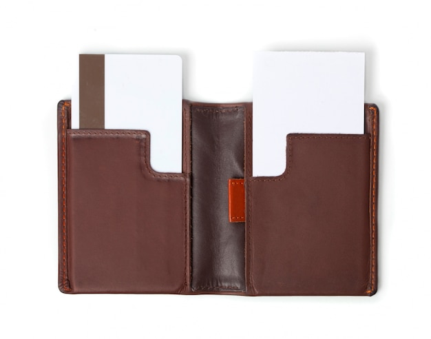 leather wallet and credit card