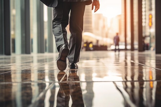 The legs of a businessman