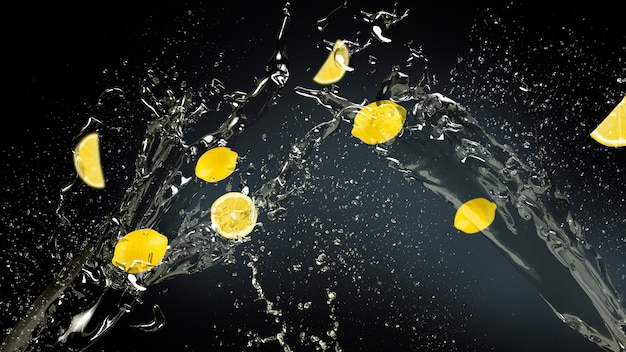 Free photo lemon juice splash background