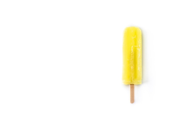 Lemon popsicle isolated on white background