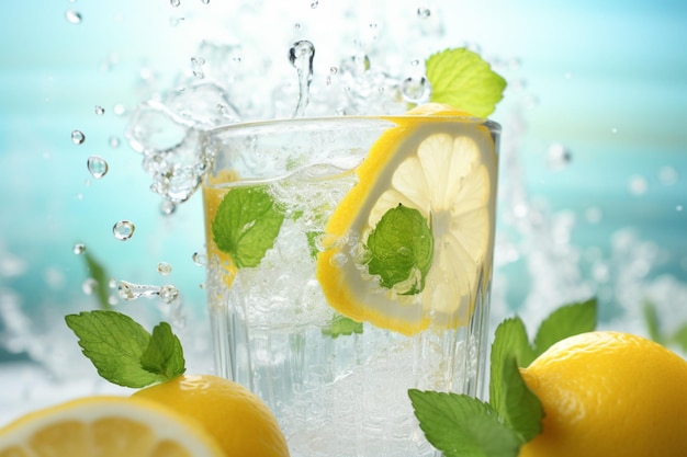 Foto gratuita fette di limone splash limonata freschezza close-up