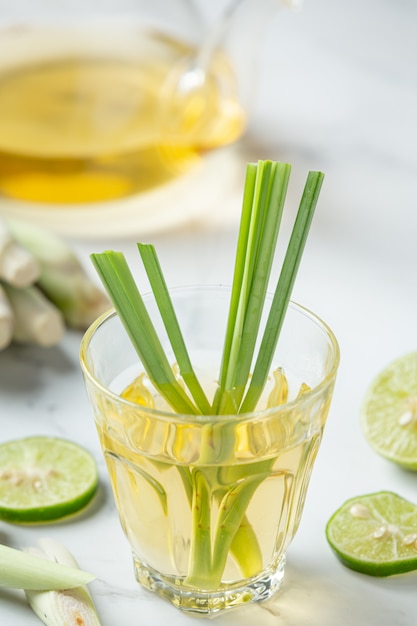 Lemongrass Honey and Lemon Juice Food and beverage products from Lemongrass extract Food nutrition concept.