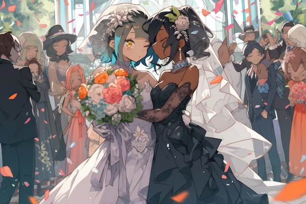 Lesbian couple getting married