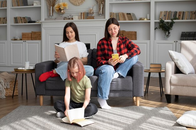 Lesbian couple spending time with their daughter