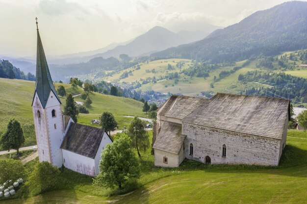 Lese church in Slovenia surrounded by nature