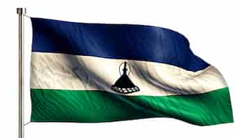 Free photo lesotho national flag isolated 3d white background