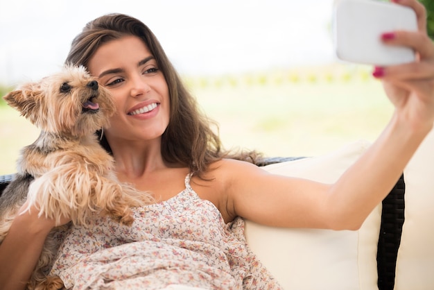 Let's take the selfie with little puppies