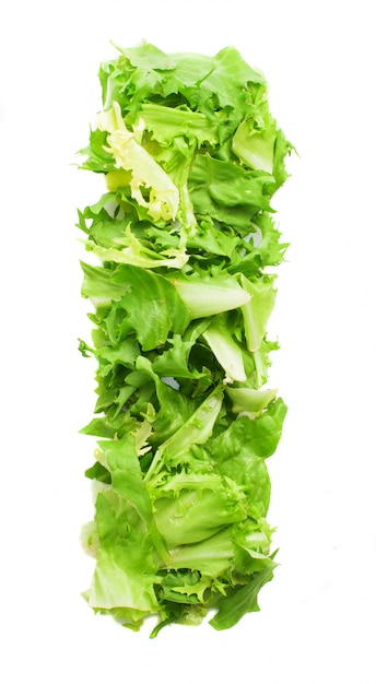 Free photo letter i with delicious lettuce
