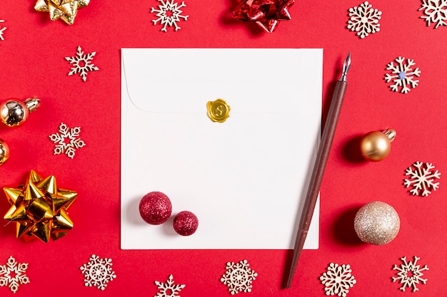 Letter pen and christmas decorations