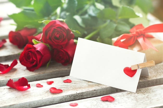 Letter with a clothes pin and roses