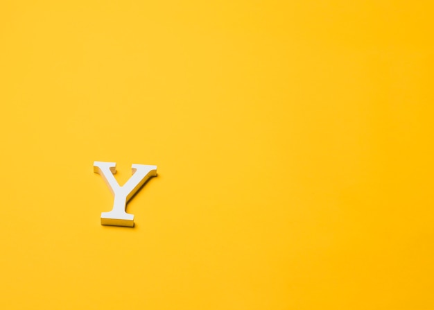 Letter y on floor with copyspace