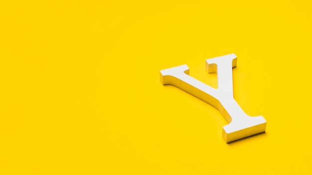 Letter y on floor with copyspace